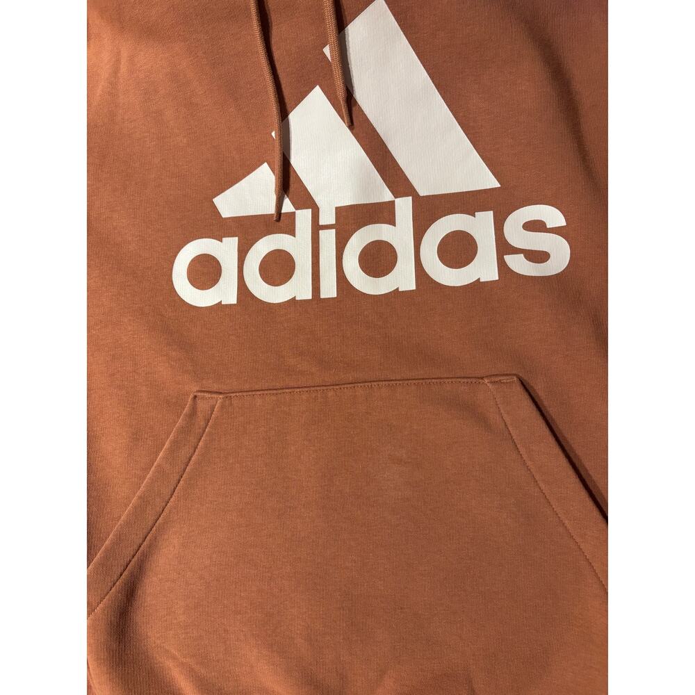 Women’s Large Dusty Peach Adidas Hoodie Sweatshirt Front Pocket Rusty Pumpkin - Picture 4 of 4